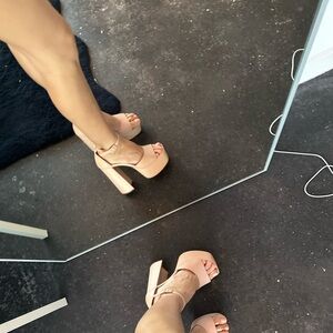 Elegant Nude Platform Heels